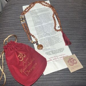 Rudraksha Jasper & Moonstone Beaded Necklace with Tassel Stones semiprecious